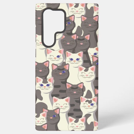 Coque Samsung Galaxy Motif de chats blancs et gris (Verso)