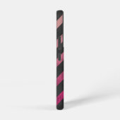 Coque Samsung Galaxy Motif de chevron gris foncé rose magenta (Côté droit)