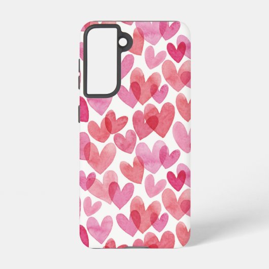 Coque Samsung Galaxy Motif de coeur aquarelle (Verso)