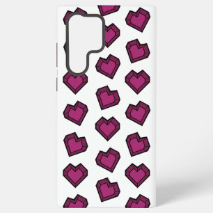 Coque Samsung Galaxy Motif de coeur en pierre précieuse magenta foncé r