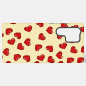 Coque Samsung Galaxy Motif de coeur rouge élégant sur beige classieux (Verso Horizontal)