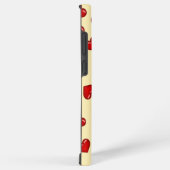 Coque Samsung Galaxy Motif de coeur rouge élégant sur beige classieux (Côté droit)