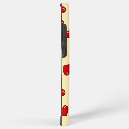 Coque Samsung Galaxy Motif de coeur rouge élégant sur beige classieux (Côté droit)
