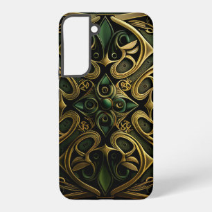 Coque Samsung Galaxy Motif de décoration à carreaux ornemental bronze v