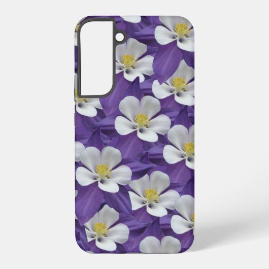 Coque Samsung Galaxy Motif de fleurs de colonnes violet et blanc (Verso)