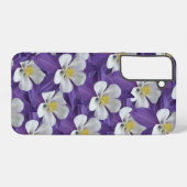 Coque Samsung Galaxy Motif de fleurs de colonnes violet et blanc (Verso Horizontal)