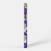 Coque Samsung Galaxy Motif de fleurs de colonnes violet et blanc (Côté droit)