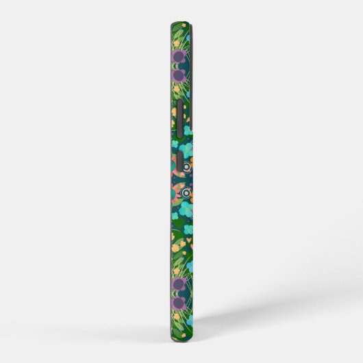 Coque Samsung Galaxy Motif de fleurs de printemps vert pourpre (Côté droit)