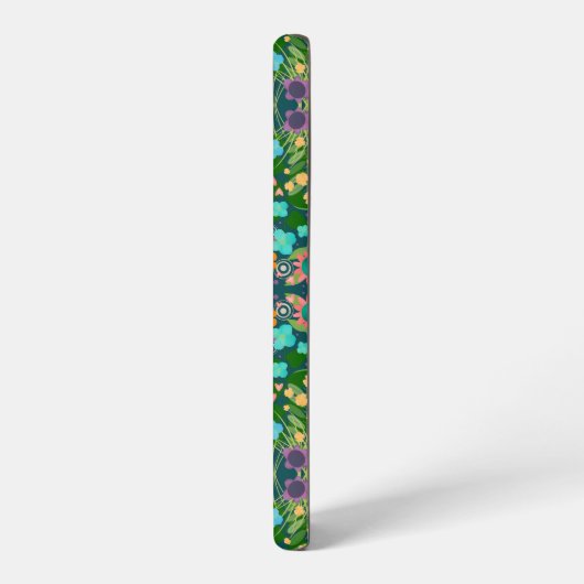 Coque Samsung Galaxy Motif de fleurs de printemps vert pourpre (Côté gauche)