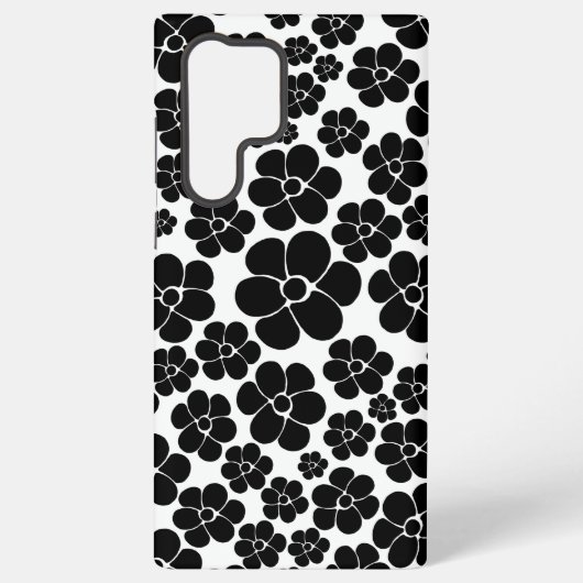 Coque Samsung Galaxy Motif de fleurs - noir et blanc (Verso)
