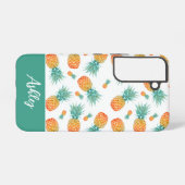 Coque Samsung Galaxy Motif de fruits d'ananas tropique moderne (Verso Horizontal)