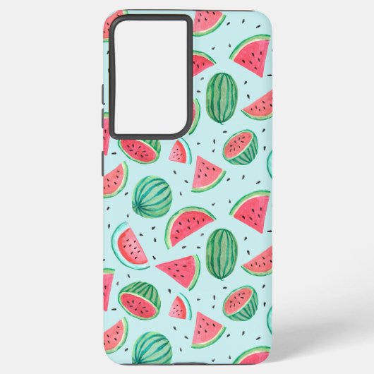 Coque Samsung Galaxy Motif de fruits d'été | Pastèque | rouge vert (Verso)