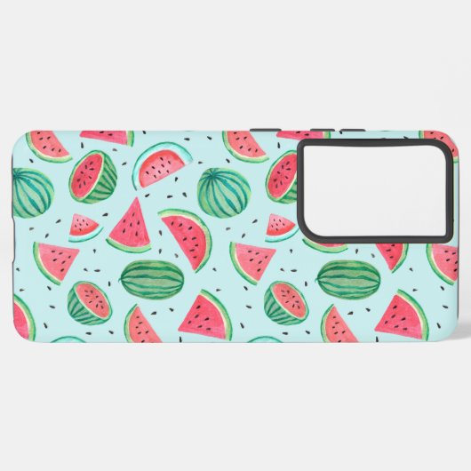 Coque Samsung Galaxy Motif de fruits d'été | Pastèque | vert rouge (Côté gauche)