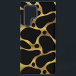 Coque Samsung Galaxy Motif de girafe abstraite en or et noir<br><div class="desc">La girafe abstraite couleur or sans couture motif sur arrière - plan noir.</div>