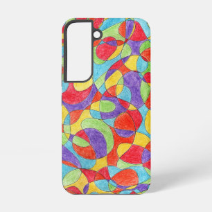 Coque Samsung Galaxy Motif de gribouillis au crayon de couleurs arc-en-