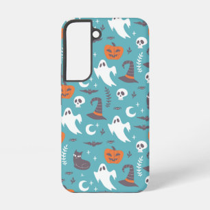 Coque Samsung Galaxy Motif de Halloween doodle sarcelle amusant