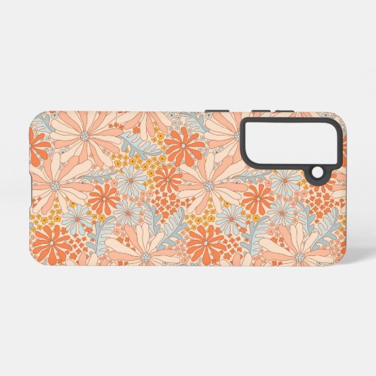 Coque Samsung Galaxy Motif de jardin à fleurs rétro (Verso Horizontal)