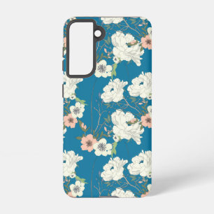 Coque Samsung Galaxy Motif de jardin floral blanc