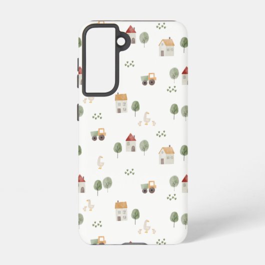 Coque Samsung Galaxy Motif de la ferme d'aquarelle (Verso)