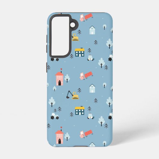 Coque Samsung Galaxy Motif de la scène du Doodle Town (Verso)