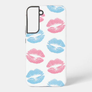 Coque Samsung Galaxy Motif de lèvres bleues et roses, Lipstick, Baiser