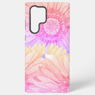 Coque Samsung Galaxy Motif de marguerite en rose, jaune et lilas xl