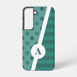 Coque Samsung Galaxy Motif de pois et de rayures bleu frais