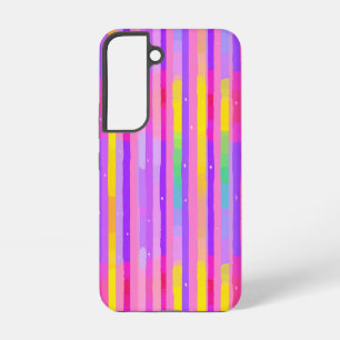 Coque Samsung Galaxy Motif de rayures violettes et roses pastel