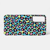 Coque Samsung Galaxy Motif de Spots Neon Leopard (Verso Horizontal)