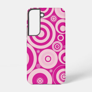 Coque Samsung Galaxy Motif des cercles rétro roses