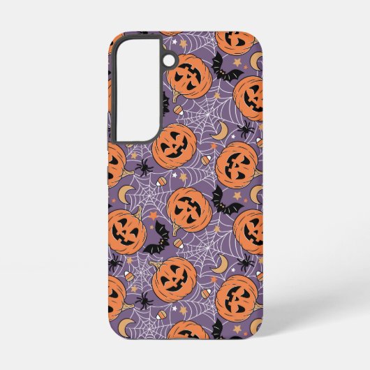 Coque Samsung Galaxy Motif d'Halloween violet Jack-O-lanterne (Verso)