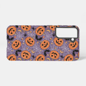 Coque Samsung Galaxy Motif d'Halloween violet Jack-O-lanterne (Verso Horizontal)