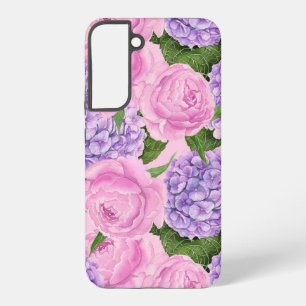 Coque Samsung Galaxy Motif d'hortensia et de pivoine