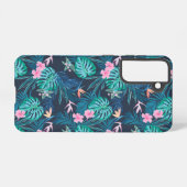 Coque Samsung Galaxy Motif du Jardin des Fleurs Tropicales Bleues (Verso Horizontal)