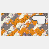 Coque Samsung Galaxy Motif en diagonale du chat noir blanc gingembre (Verso Horizontal)
