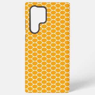 Coque Samsung Galaxy Motif en nid d'abeille ovale orange doré tendance