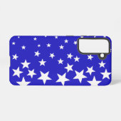 Coque Samsung Galaxy Motif étoile blanche sur arrière - plan bleu (Verso Horizontal)