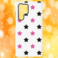 Motif Étoiles Rose Noir Blanc