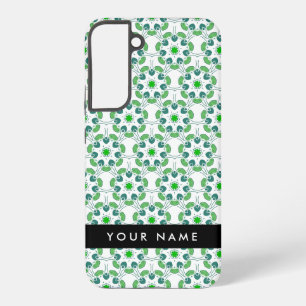Coque Samsung Galaxy Motif feuille, Feuilles verts, votre nom