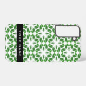 Coque Samsung Galaxy Motif feuille, Feuilles verts, votre nom (Verso Horizontal)