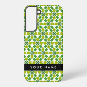 Coque Samsung Galaxy Motif feuille, Feuilles verts, votre nom
