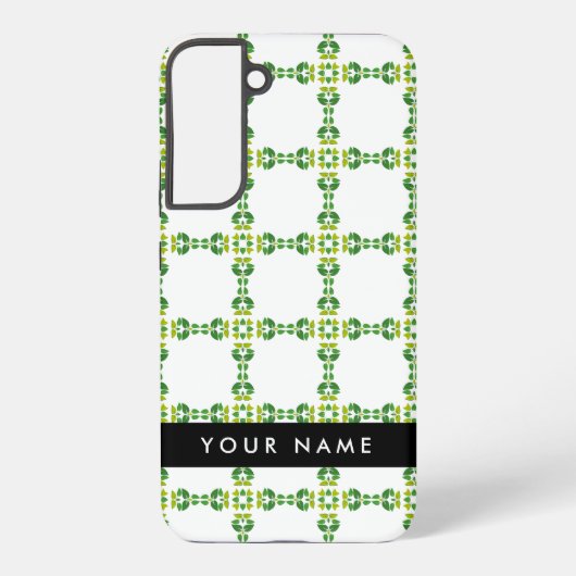 Coque Samsung Galaxy Motif feuille, Feuilles verts, votre nom (Verso)