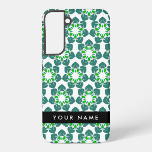 Coque Samsung Galaxy Motif feuille, Feuilles verts, votre nom