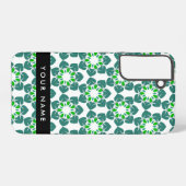 Coque Samsung Galaxy Motif feuille, Feuilles verts, votre nom (Verso Horizontal)