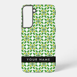 Coque Samsung Galaxy Motif feuille, Feuilles verts, votre nom
