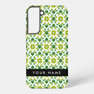 Coque Samsung Galaxy Motif feuille, Feuilles verts, votre nom