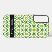 Coque Samsung Galaxy Motif feuille, Feuilles verts, votre nom (Verso Horizontal)