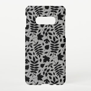 Coque Samsung Galaxy S10E Motif Feuille tombé noir sur gris