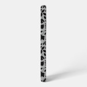 Coque Samsung Galaxy Motif Feuille tombé noir sur gris (Côté gauche)