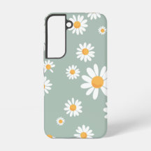Motif fleur de marguerite vert sauge